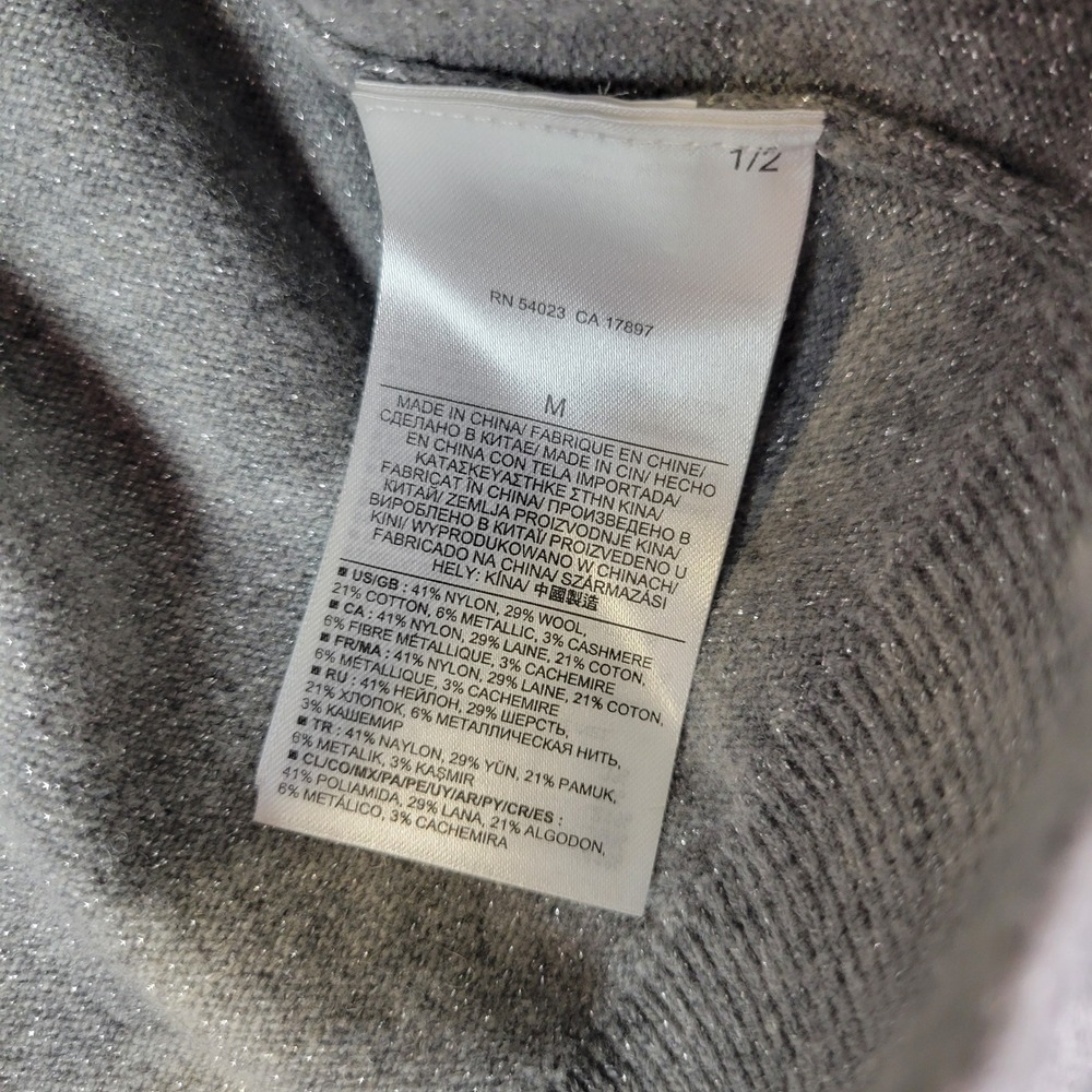 Banana Republic Womens M Gray Italian Yarn Wool Blend Sweater Quiet Luxury - Picture 5 of 9